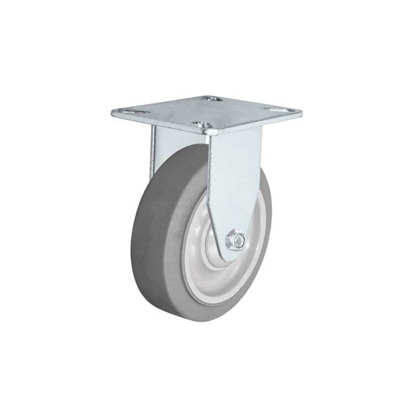3"x1-1/4" Rigid Caster, Thermo Plastic Rubber Wheel, 225 LBS Capac